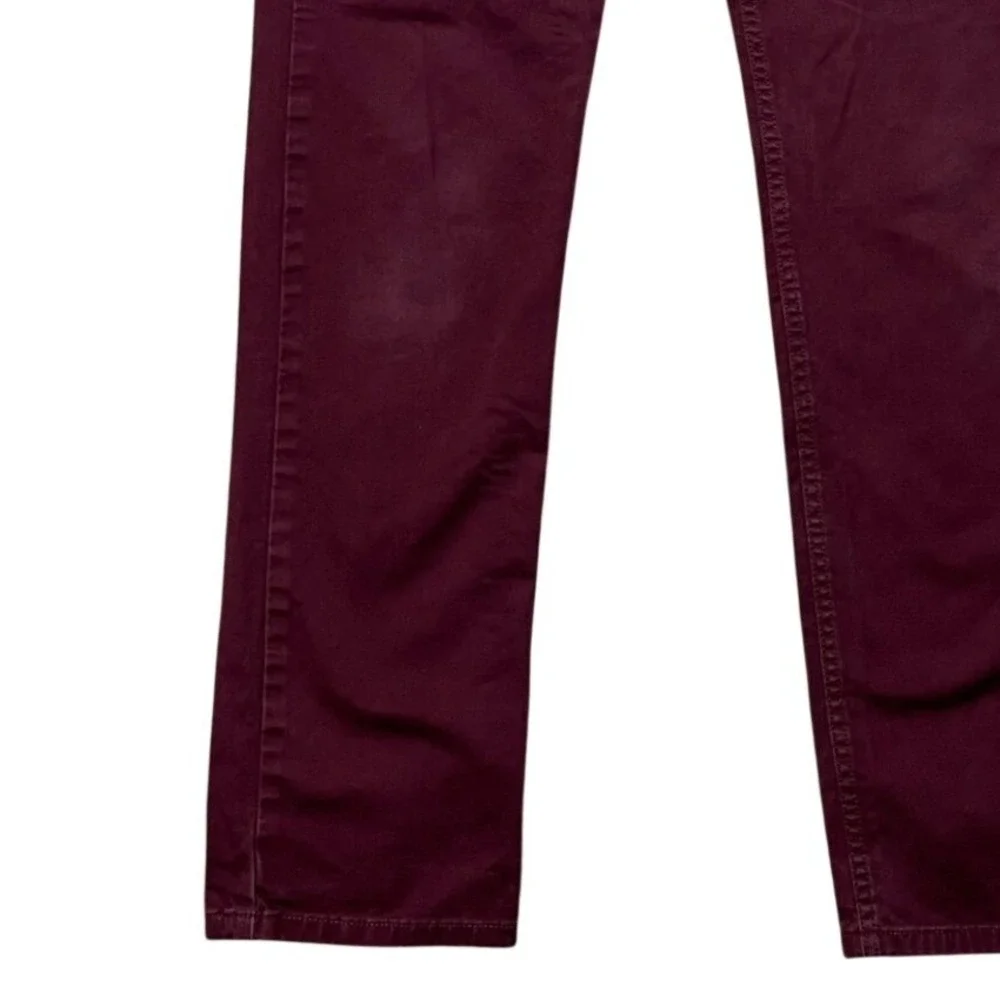 Levi's 511 Slim Fit Pants Men 30x32 Burgundy Maroon Stretch Chino Flat Front EUC